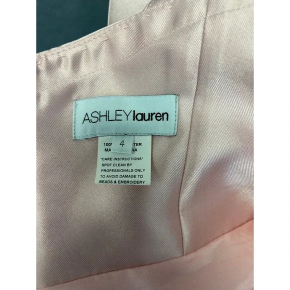 Ashley Lauren Pink Party Dress Pearl Belt Cocktail Dance Homecoming Size 4